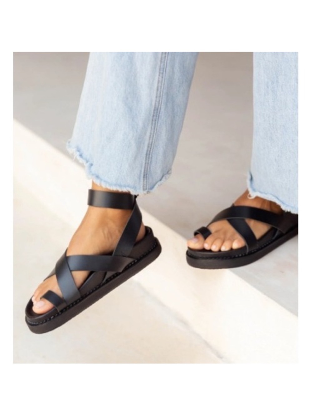 Liberté - Black Leather Sandals